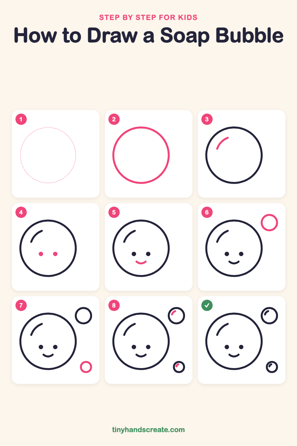 How to draw a soap bubble step by step for kids