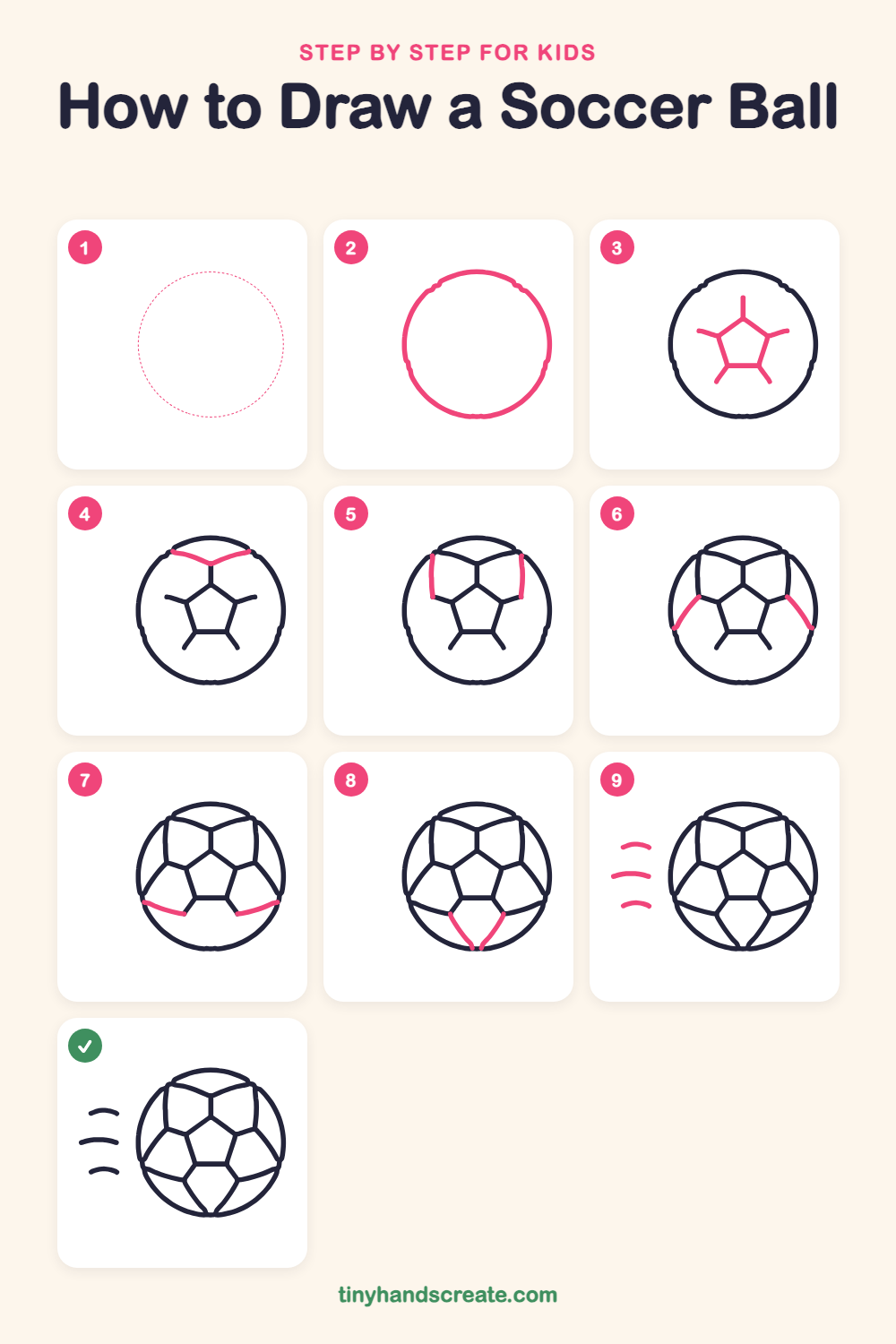 How to draw a soccer ball step by step for kids
