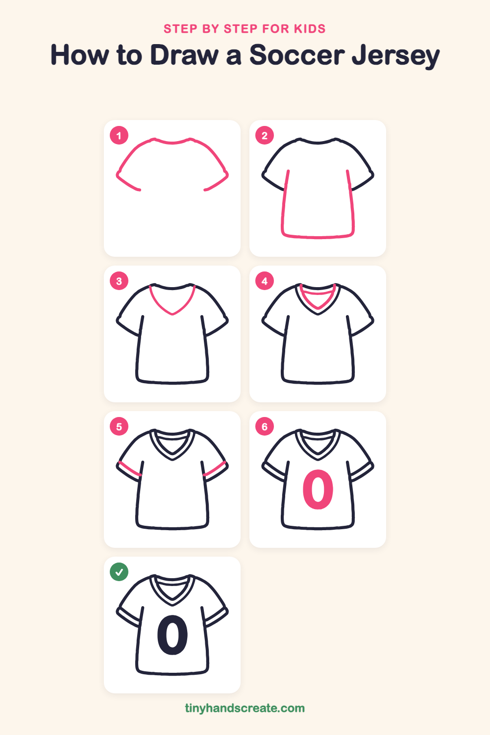 How to draw a soccer jersey step by step for kids