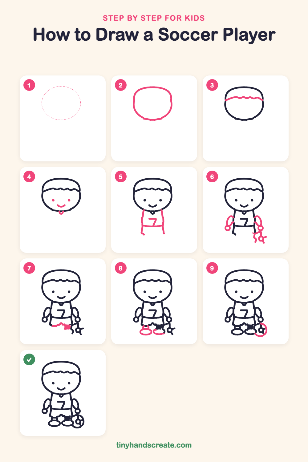 How to draw a soccer player step by step for kids