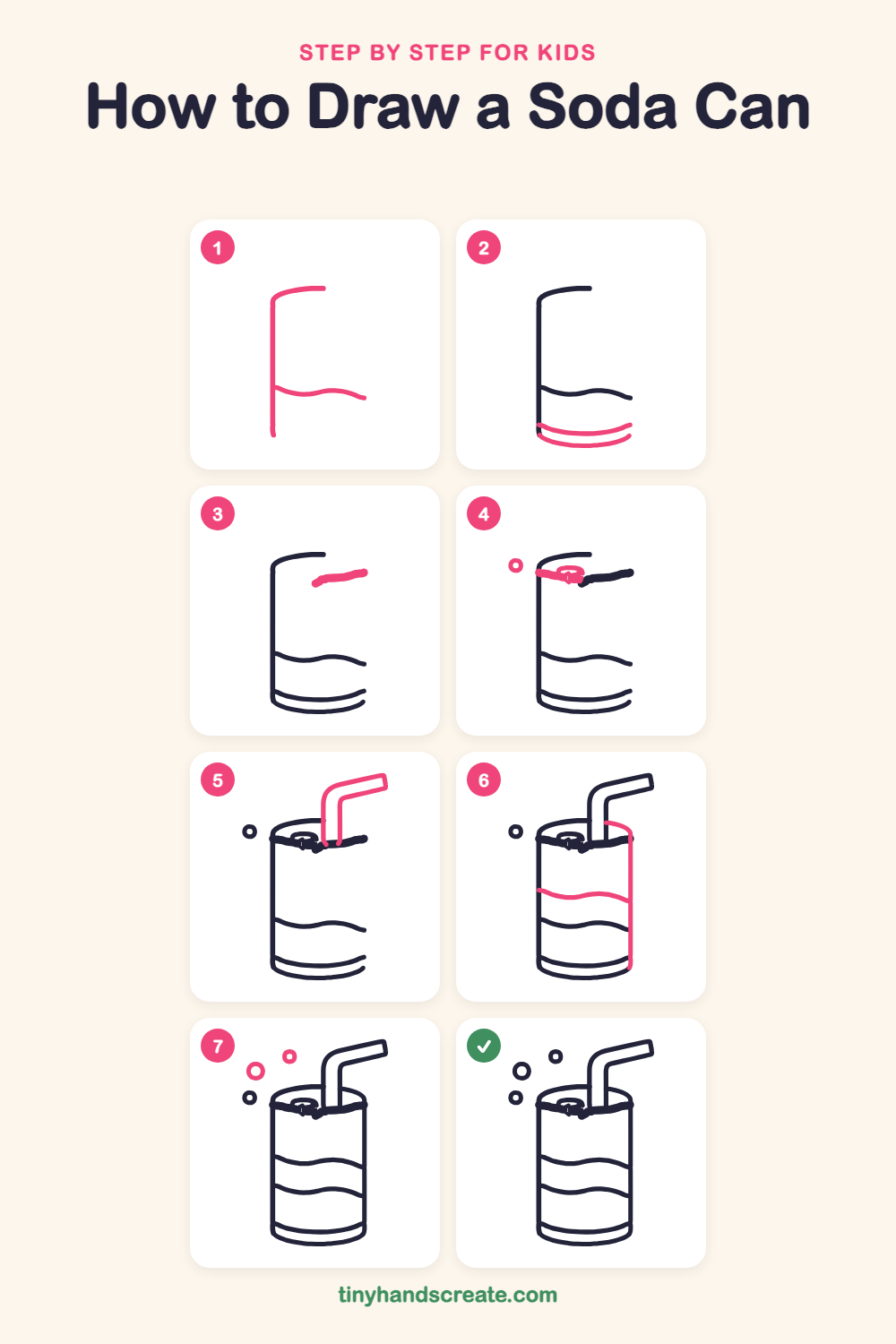 How to draw a soda can step by step for kids