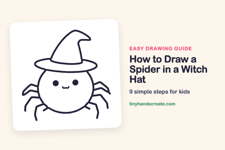 How to Draw a Spider in a Witch Hat: easy drawing guide for kids
