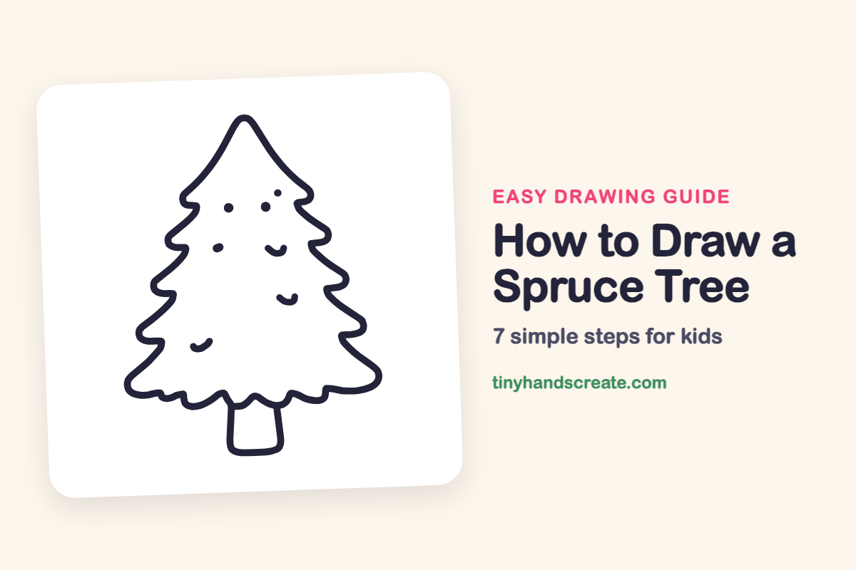 How to Draw a Spruce Tree: easy drawing guide for kids