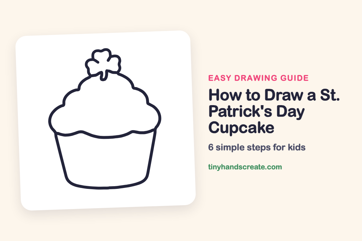 How to Draw a St. Patrick's Day Cupcake: easy drawing guide for kids