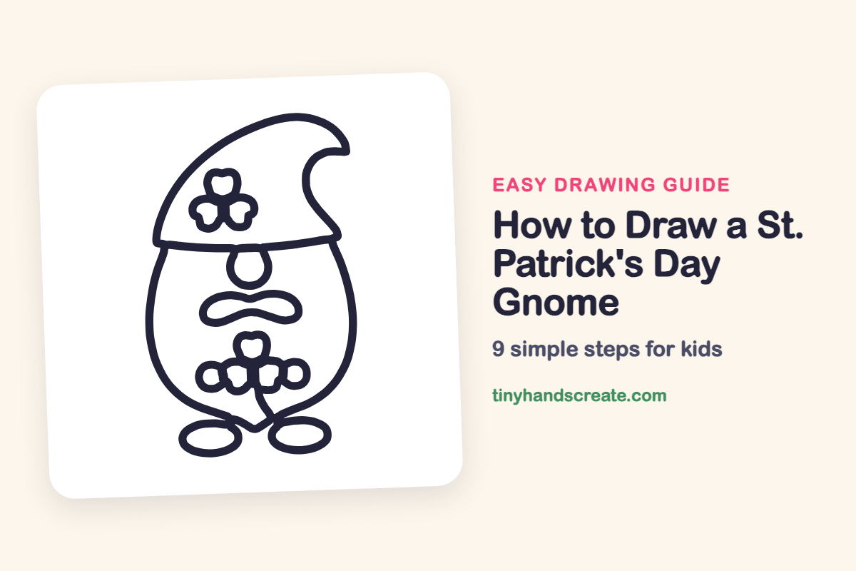 How to Draw a St. Patrick's Day Gnome: easy drawing guide for kids