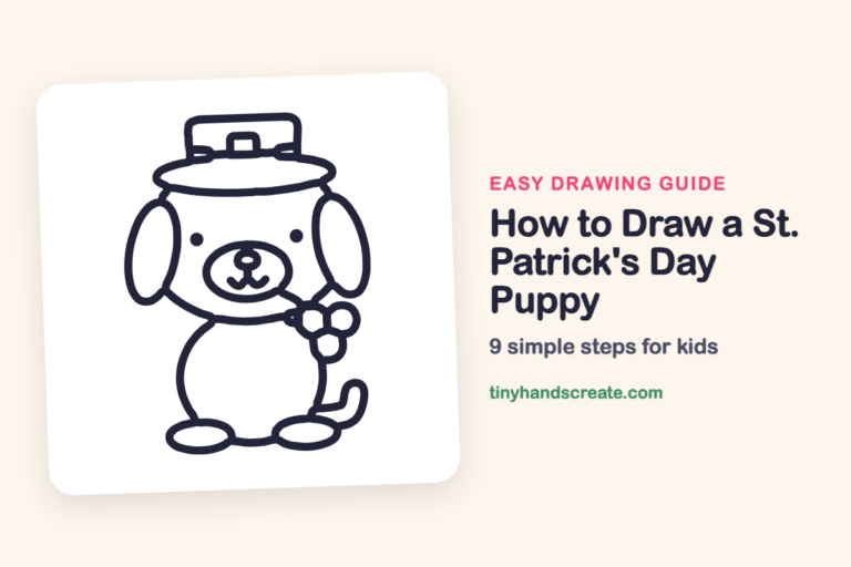 How to Draw a St. Patrick's Day Puppy: easy drawing guide for kids