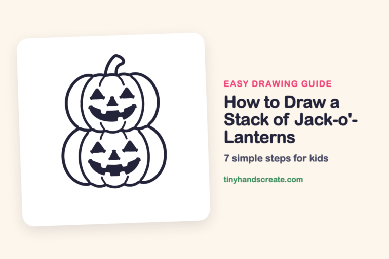 How to Draw a Stack of Jack-o'-Lanterns: easy drawing guide for kids