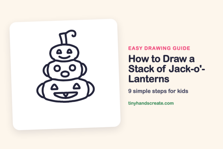 How to Draw a Stack of Jack-o'-Lanterns: easy drawing guide for kids