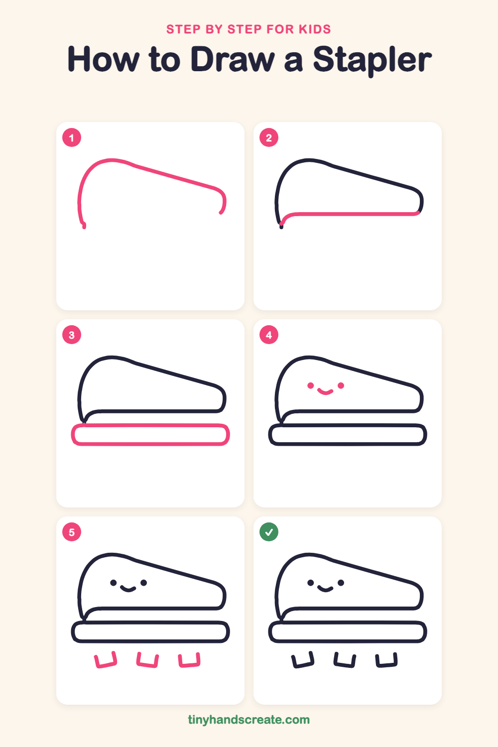 How to draw a stapler step by step for kids