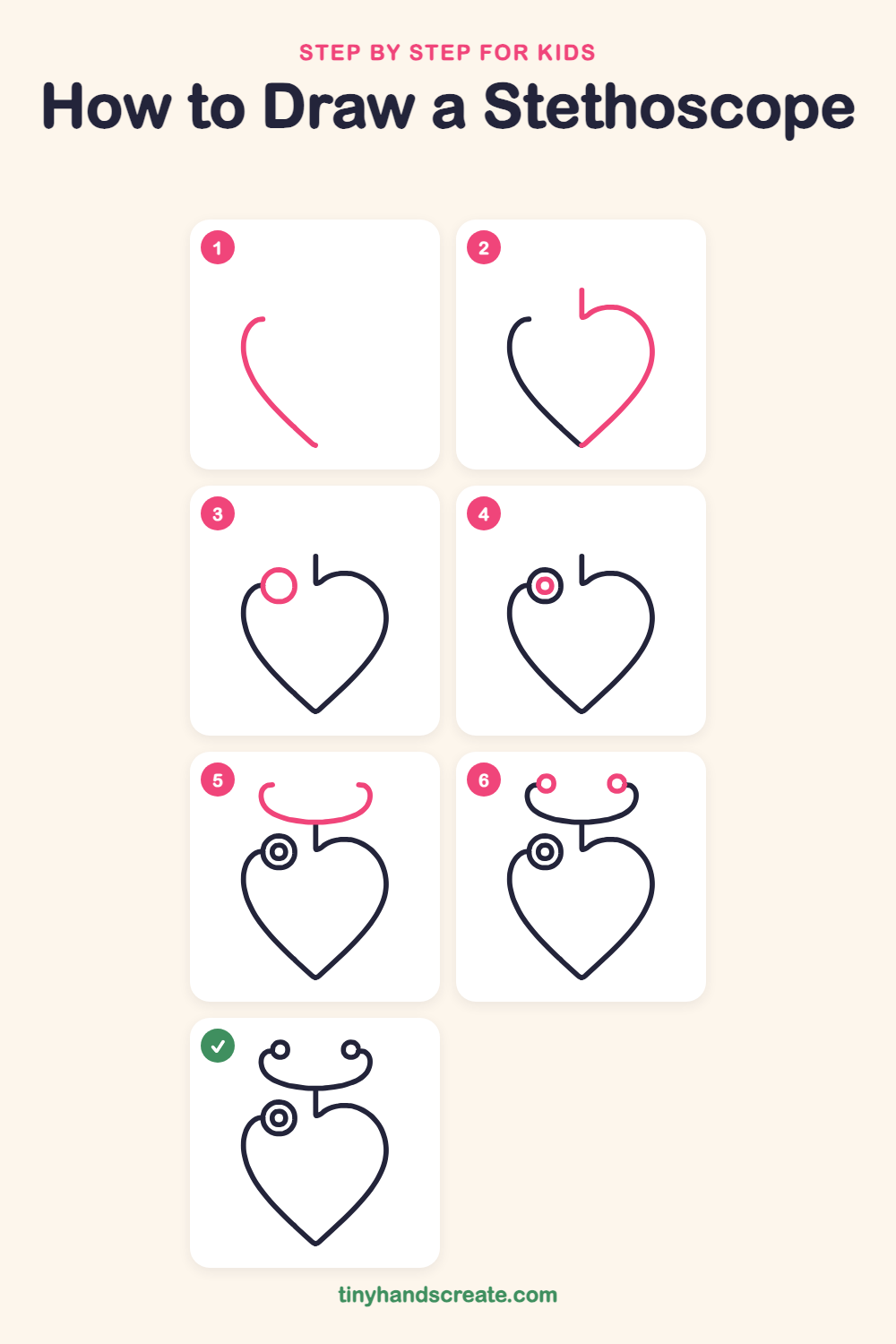 How to draw a stethoscope step by step for kids