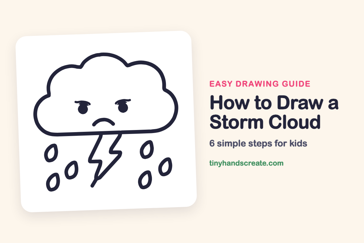 How to Draw a Storm Cloud: easy drawing guide for kids