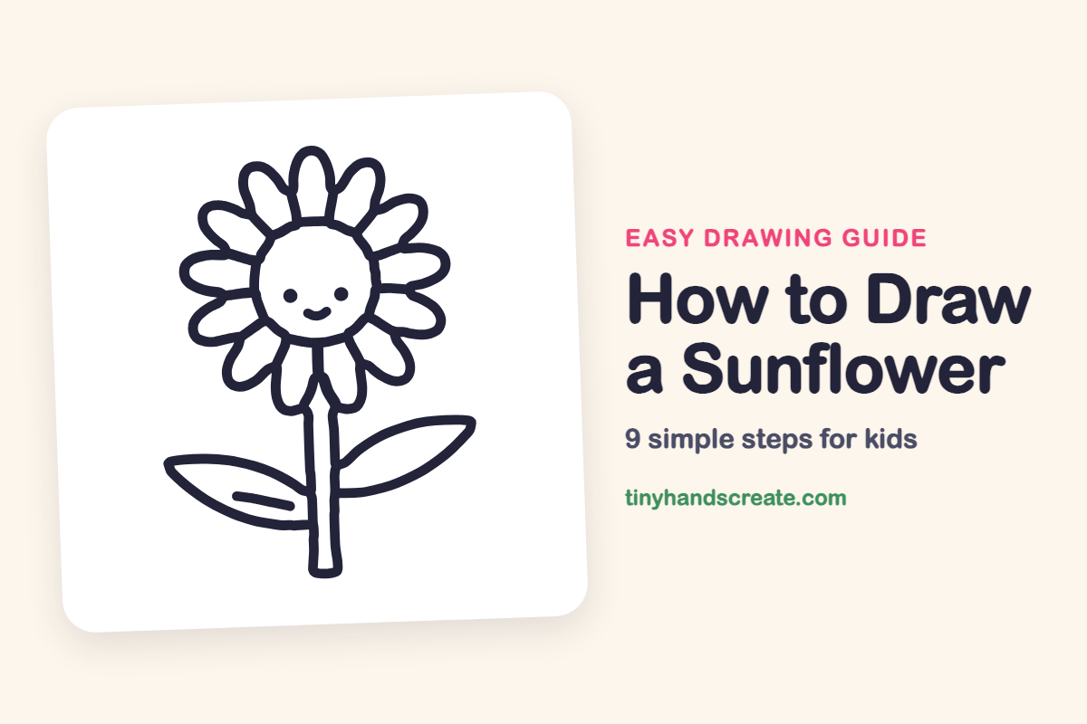 How to Draw a Sunflower: easy drawing guide for kids