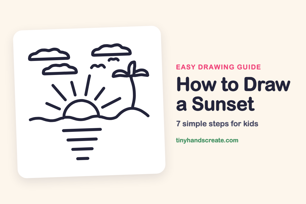 How to Draw a Sunset: easy drawing guide for kids