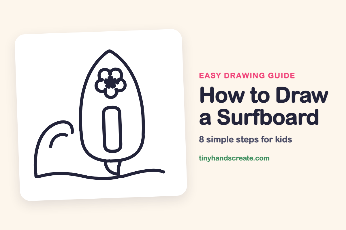 How to Draw a Surfboard: easy drawing guide for kids