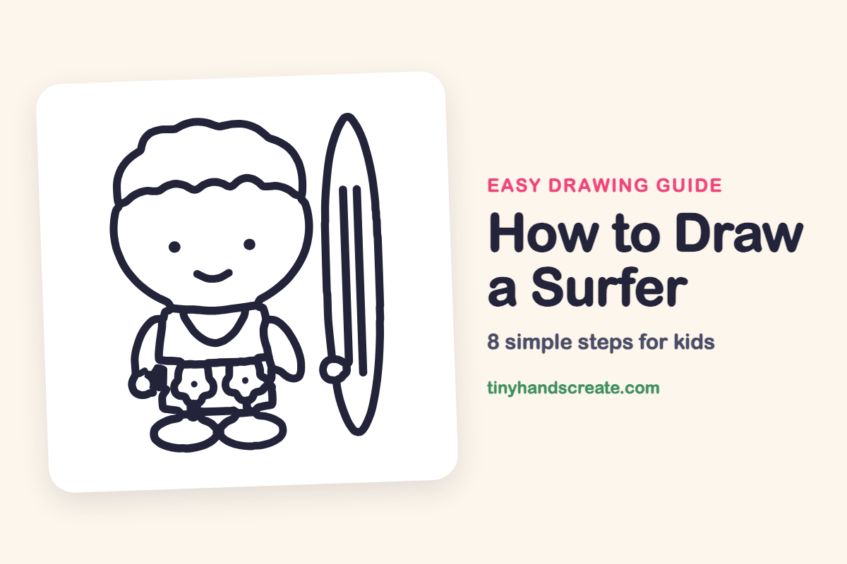 How to Draw a Surfer: easy drawing guide for kids