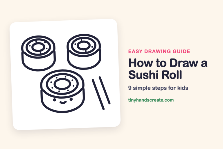 How to Draw a Sushi Roll: easy drawing guide for kids
