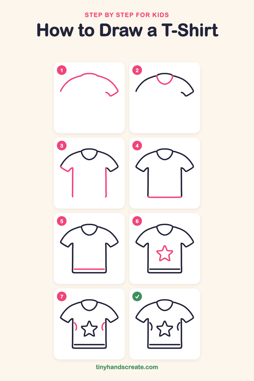 How to draw a T-shirt step by step for kids