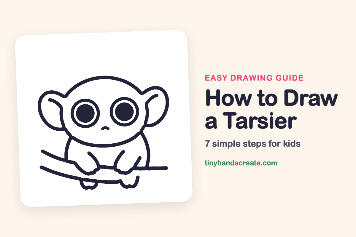 How to Draw a Tarsier: easy drawing guide for kids