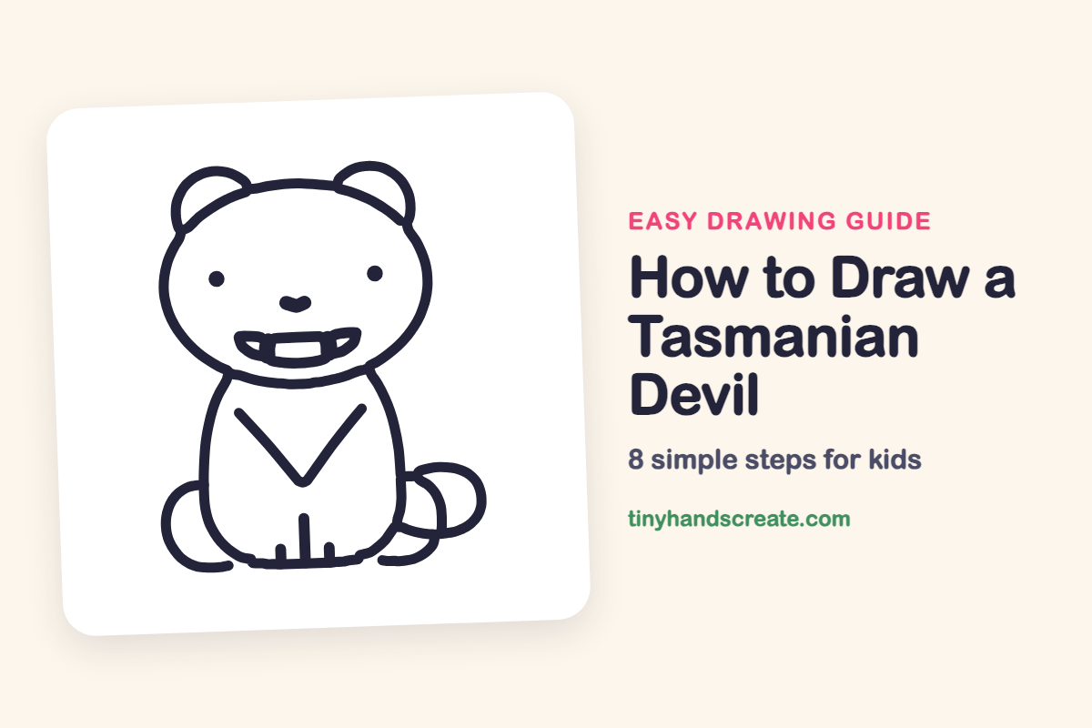 How to Draw a Tasmanian Devil: easy drawing guide for kids