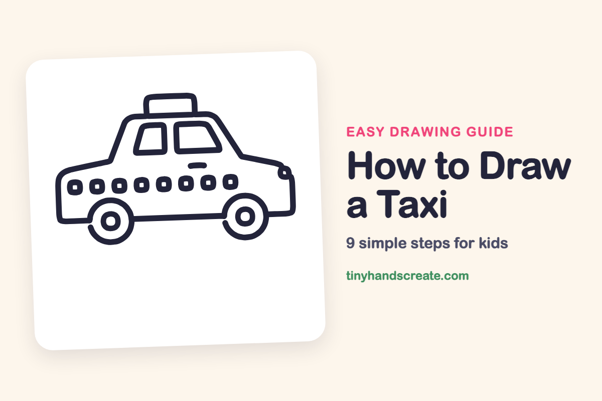 How to Draw a Taxi: easy drawing guide for kids