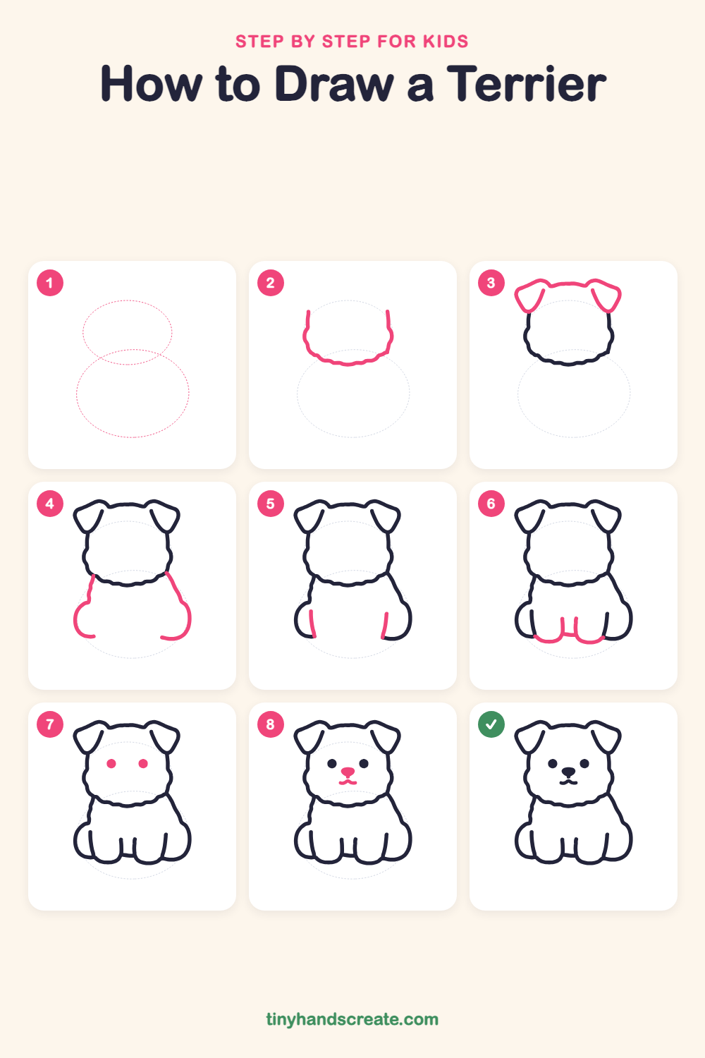How to draw a terrier step by step for kids