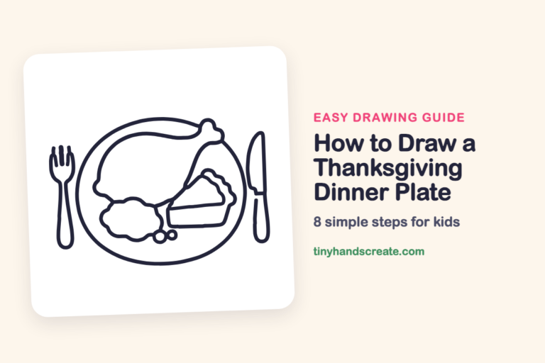 How to Draw a Thanksgiving Dinner Plate: easy drawing guide for kids