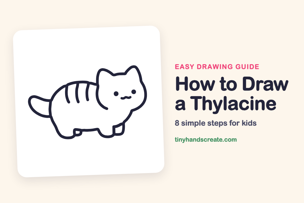 How to Draw a Thylacine: easy drawing guide for kids