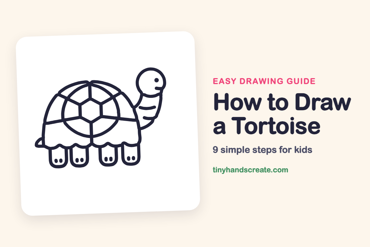 How to Draw a Tortoise: easy drawing guide for kids