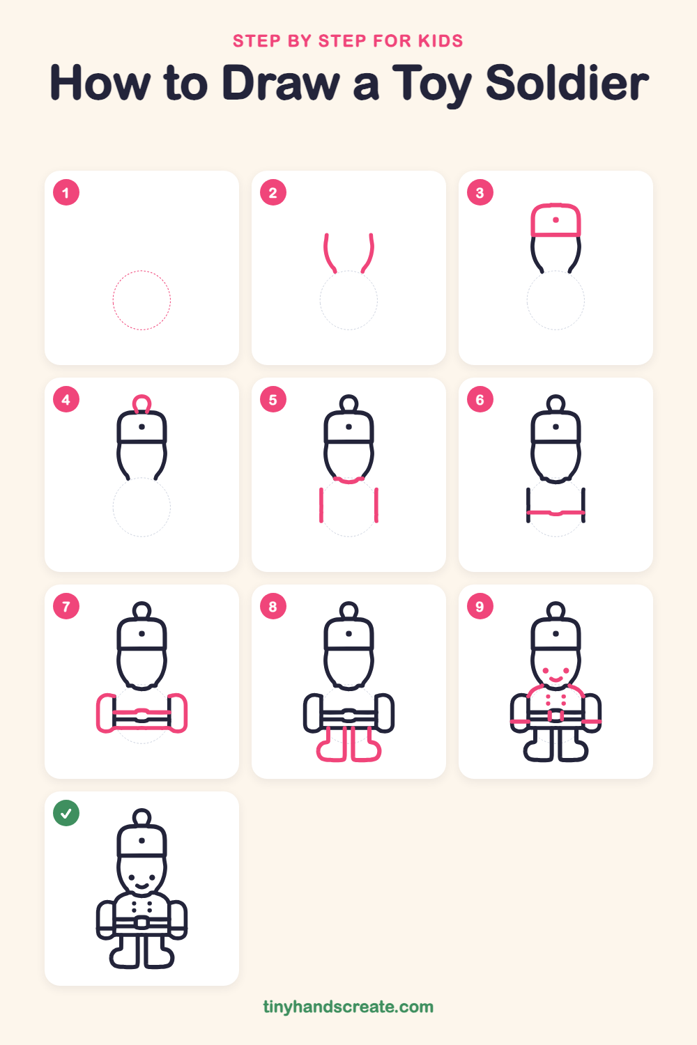 How to draw a toy soldier step by step for kids