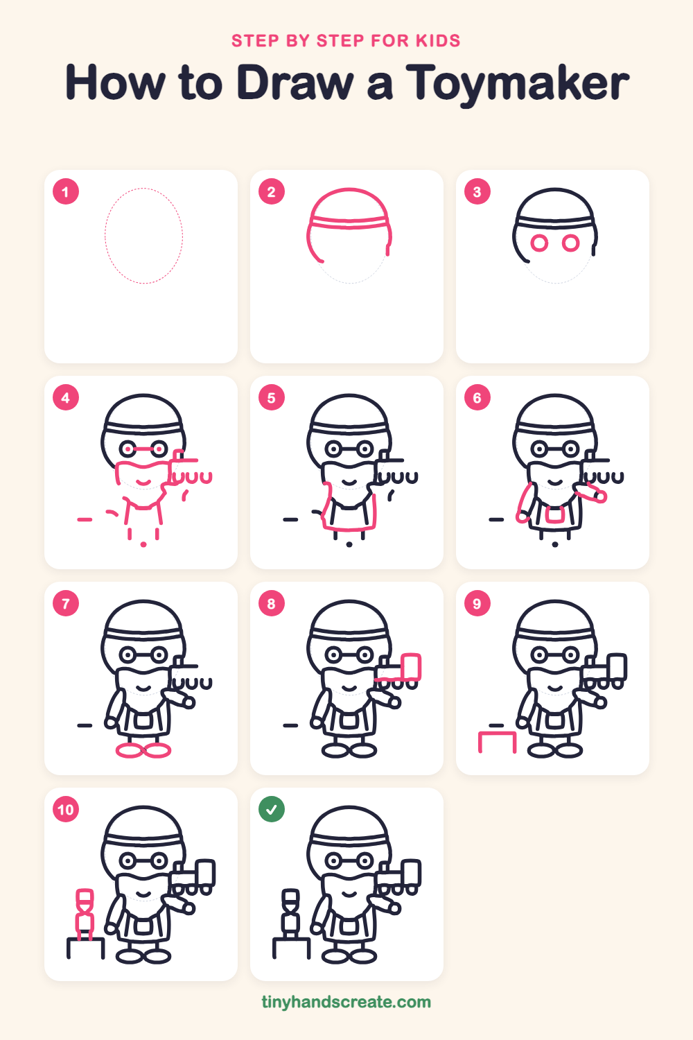How to draw a toymaker step by step for kids