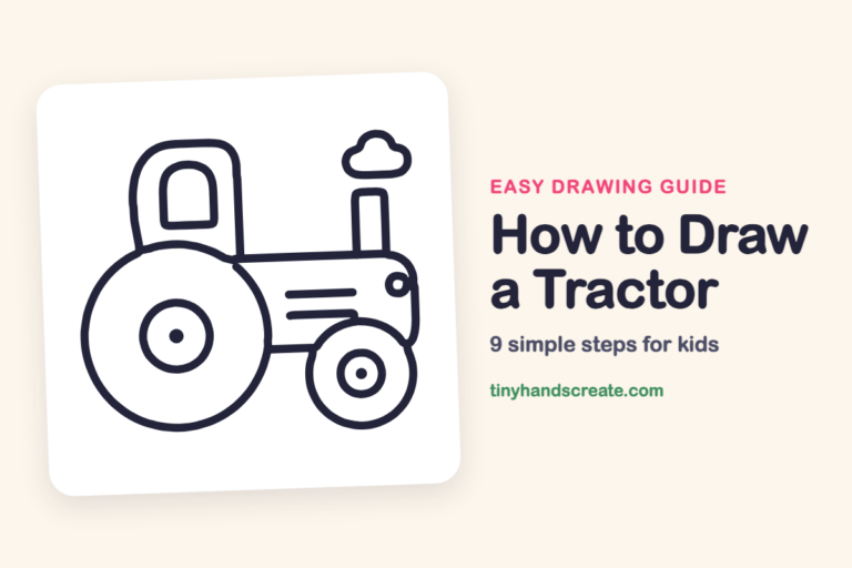 How to Draw a Tractor: easy drawing guide for kids