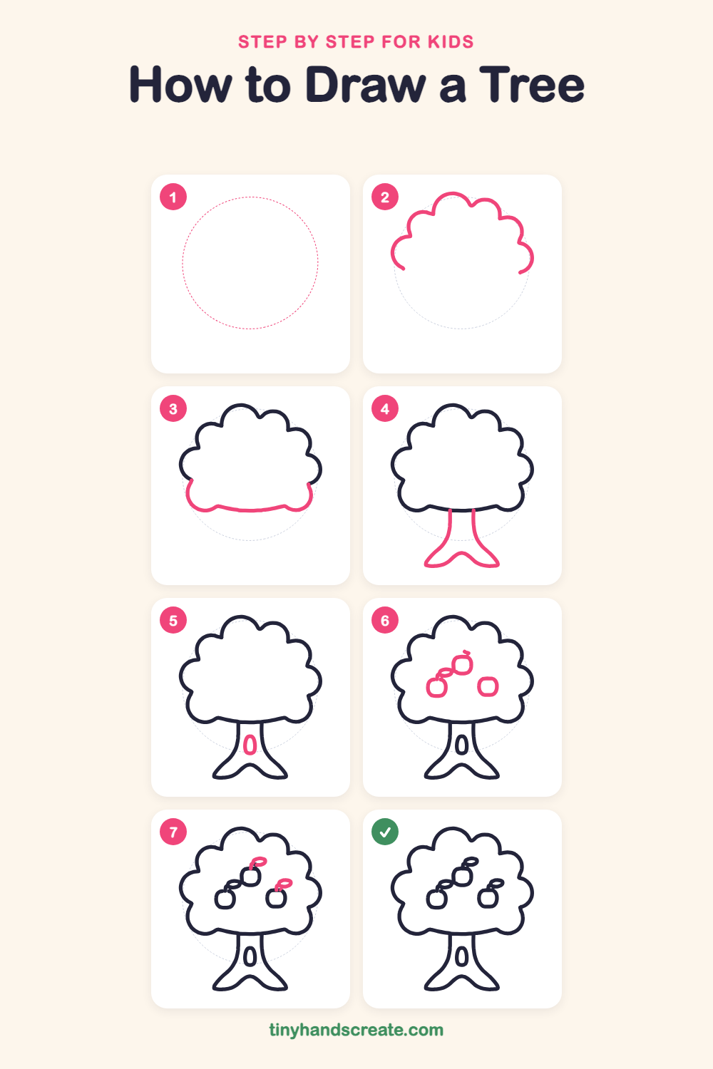 How to draw a tree step by step for kids