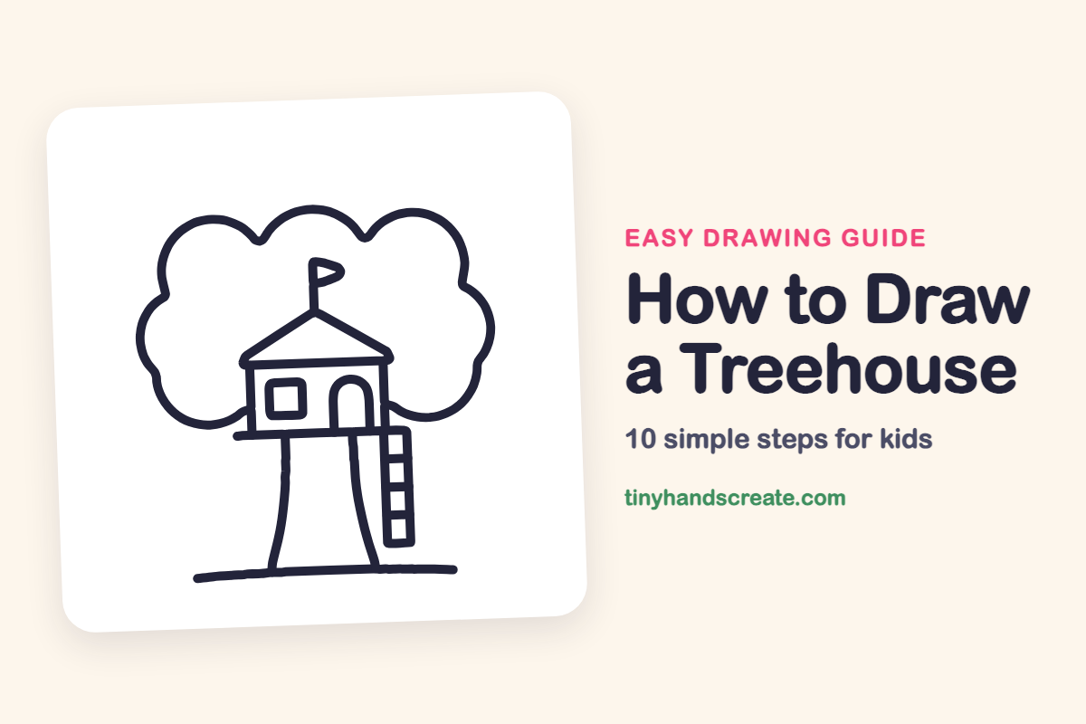 How to Draw a Treehouse: easy drawing guide for kids