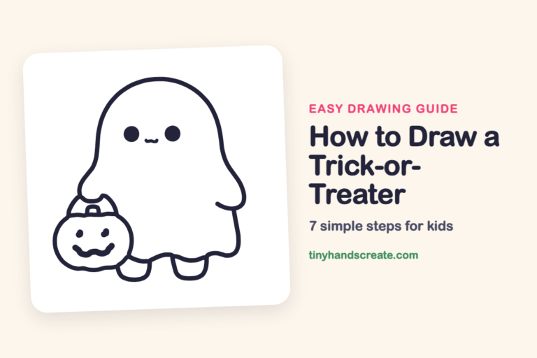 How to Draw a Trick-or-Treater: easy drawing guide for kids