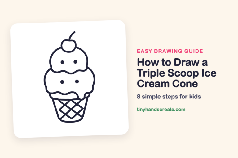 How to Draw a Triple Scoop Ice Cream Cone: easy drawing guide for kids