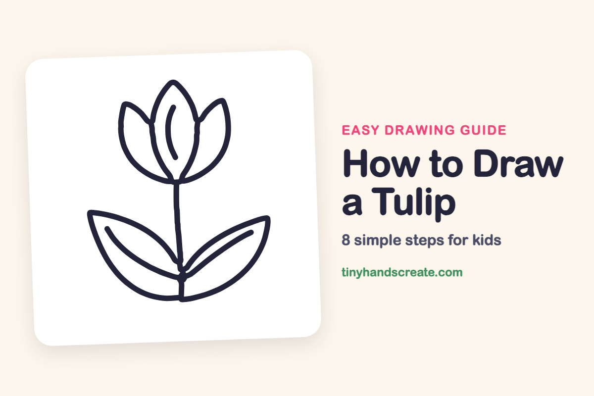 How to Draw a Tulip: easy drawing guide for kids