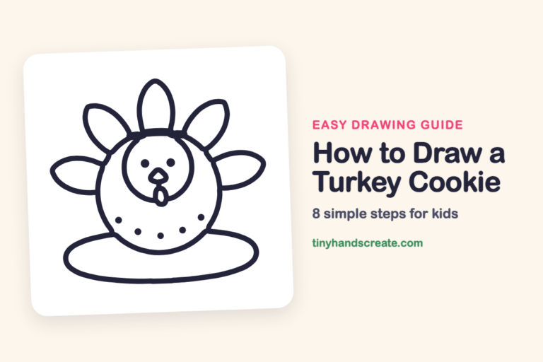 How to Draw a Turkey Cookie: easy drawing guide for kids
