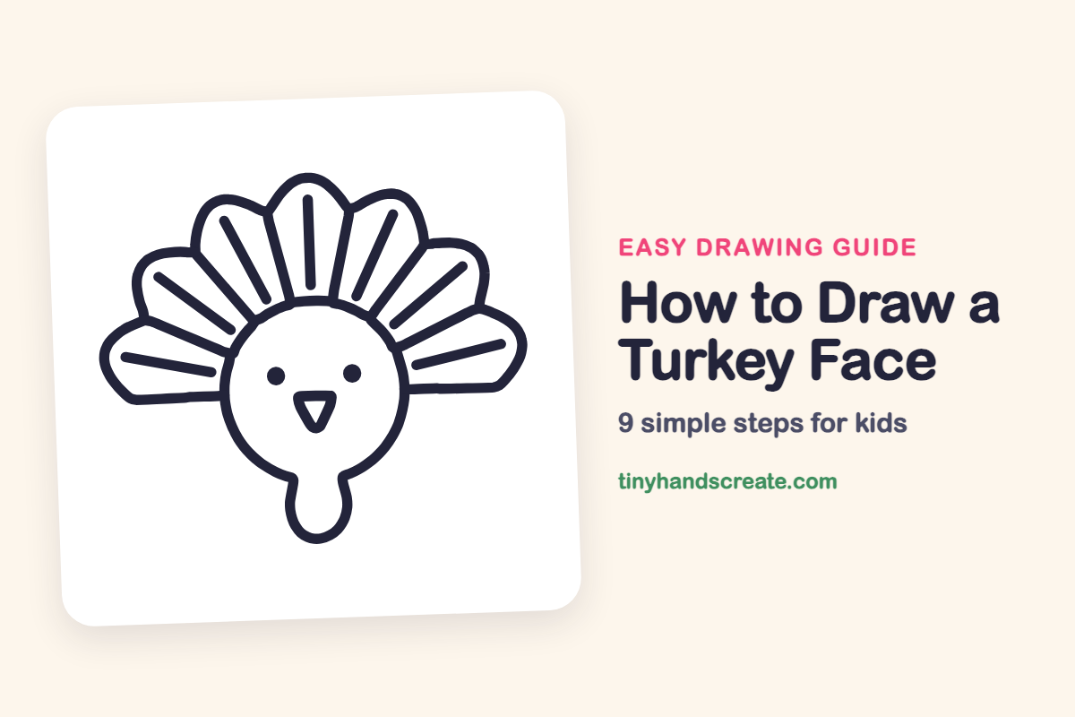 How to Draw a Turkey Face: easy drawing guide for kids