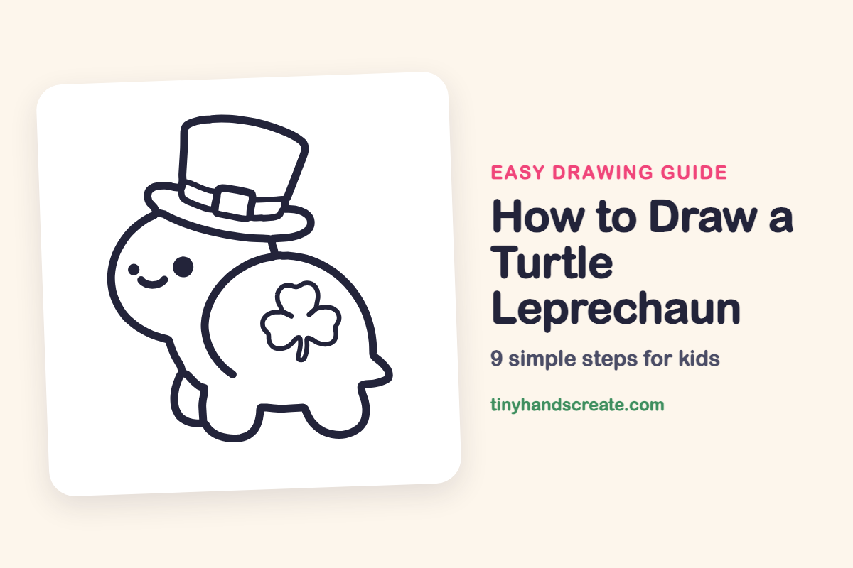 How to Draw a Turtle Leprechaun: easy drawing guide for kids