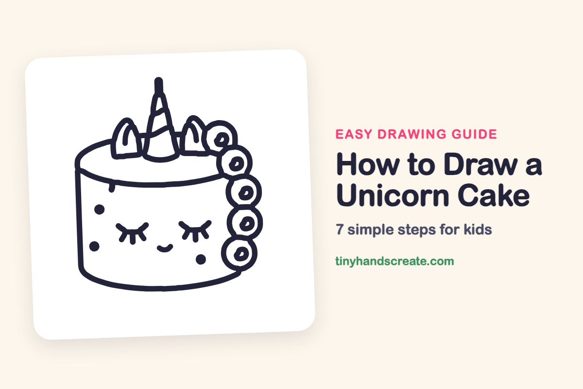 How to Draw a Unicorn Cake: easy drawing guide for kids