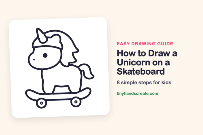 How to Draw a Unicorn on a Skateboard: easy drawing guide for kids