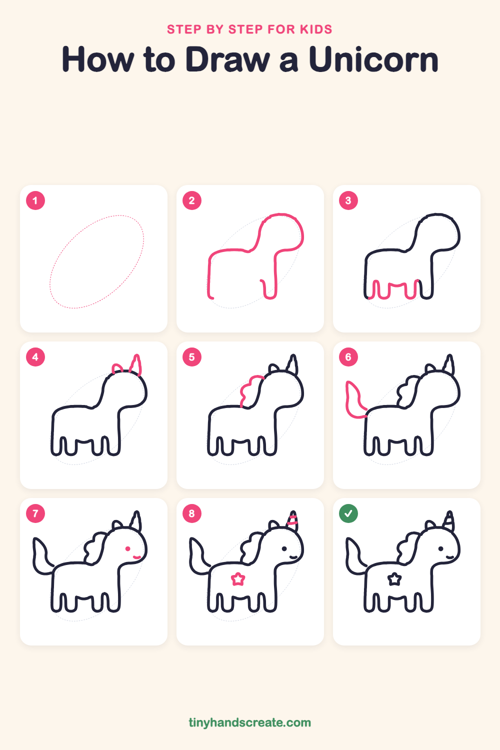 How to draw a unicorn step by step for kids