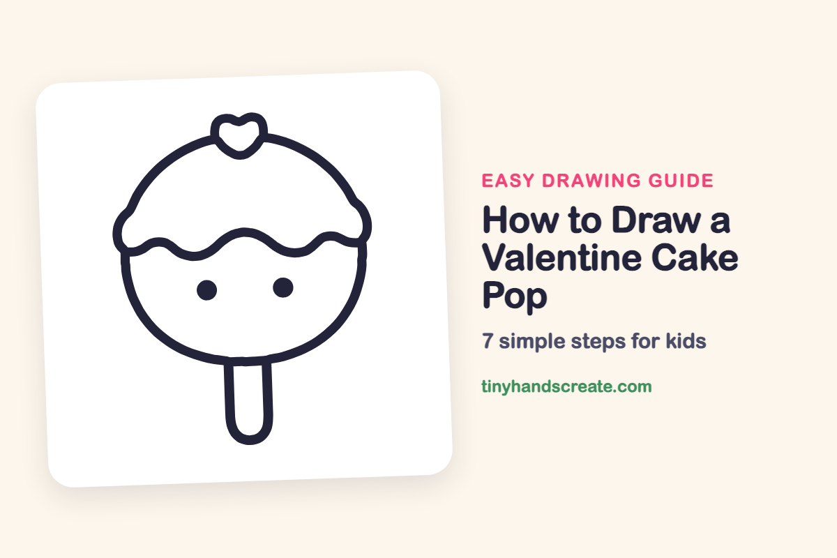 How to Draw a Valentine Cake Pop: easy drawing guide for kids