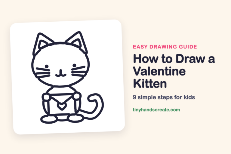 How to Draw a Valentine Kitten step by step