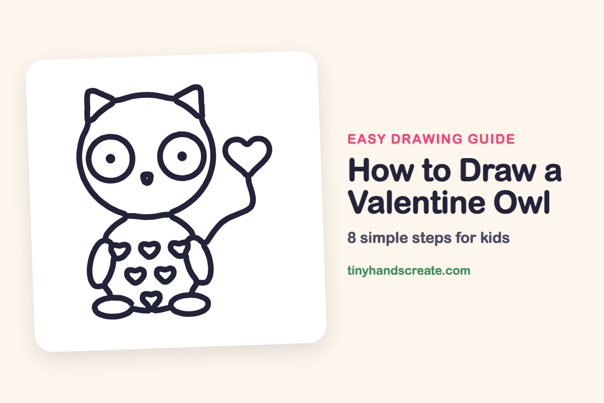 How to Draw a Valentine Owl: easy drawing guide for kids