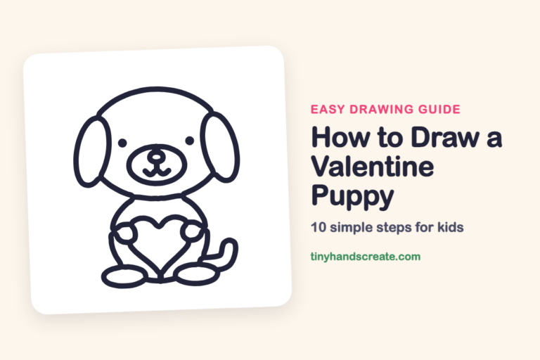 How to Draw a Valentine Puppy: easy drawing guide for kids