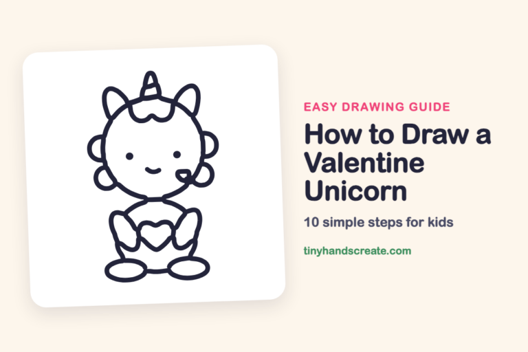 How to Draw a Valentine Unicorn: easy drawing guide for kids