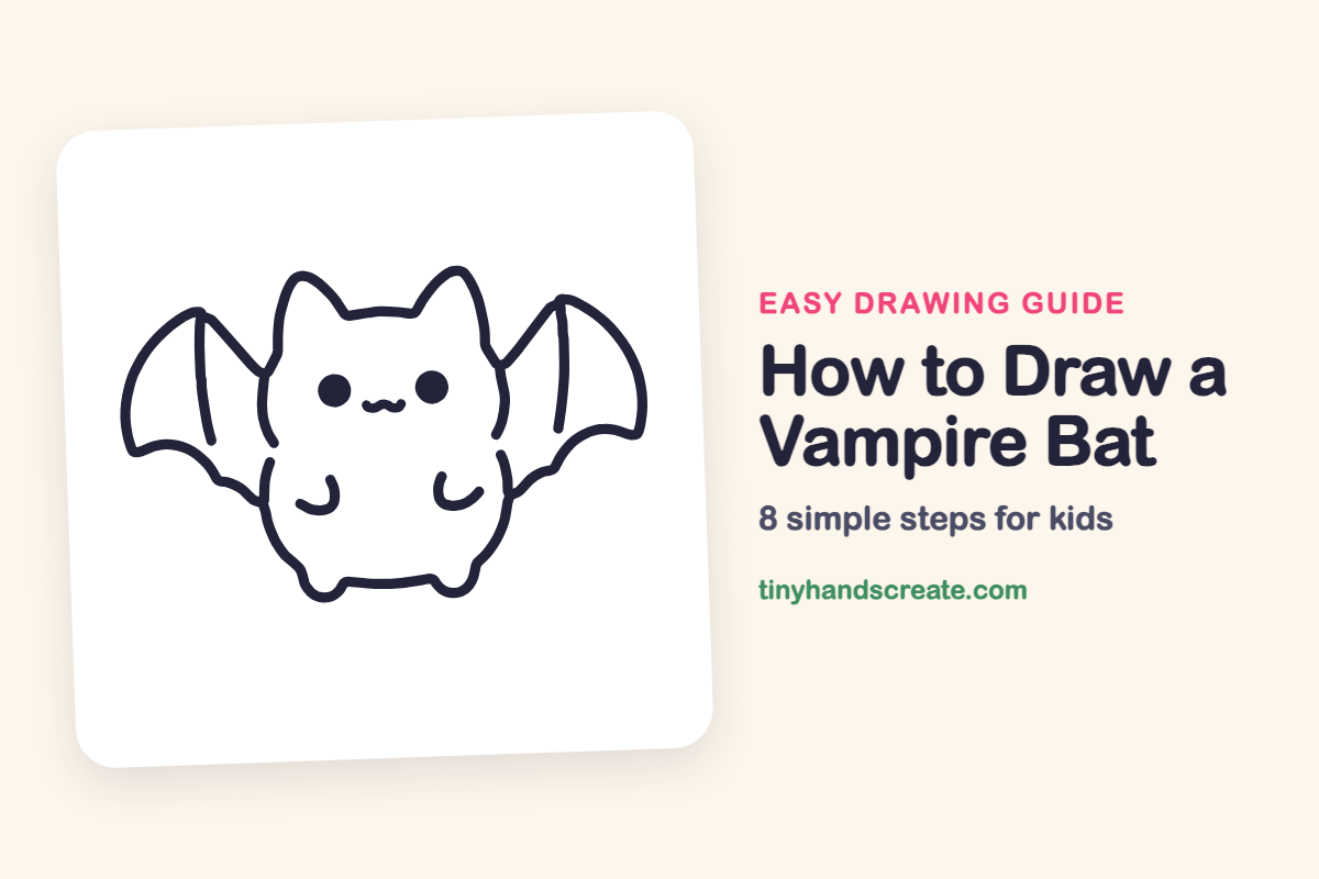 How to Draw a Vampire Bat: easy drawing guide for kids