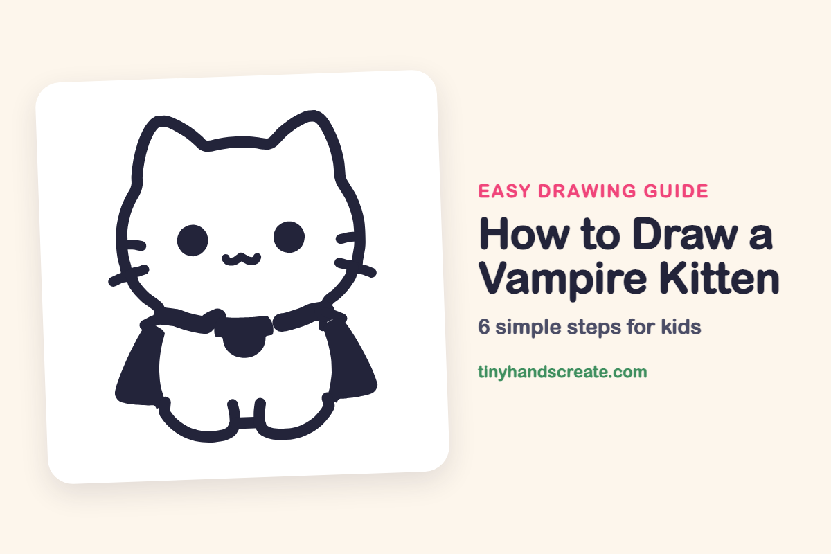How to Draw a Vampire Kitten: easy drawing guide for kids