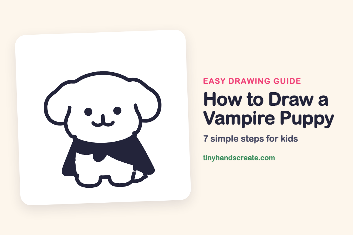 How to Draw a Vampire Puppy: easy drawing guide for kids
